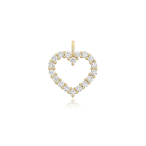 9ct Yellow Gold Lab Grown Diamond Heart Pendant