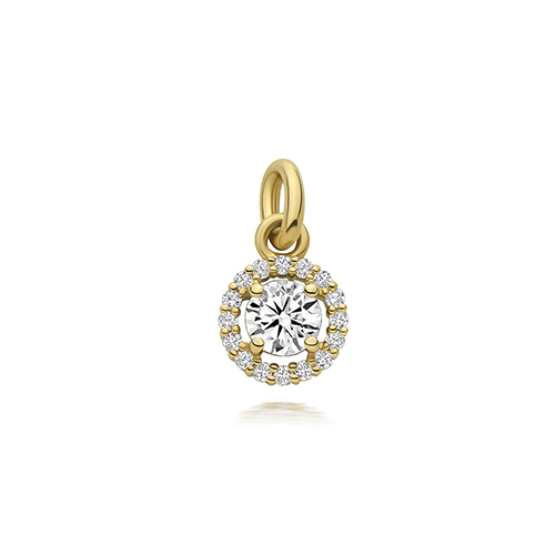 9ct Yellow Gold Lab Grown Diamond Halo Pendant