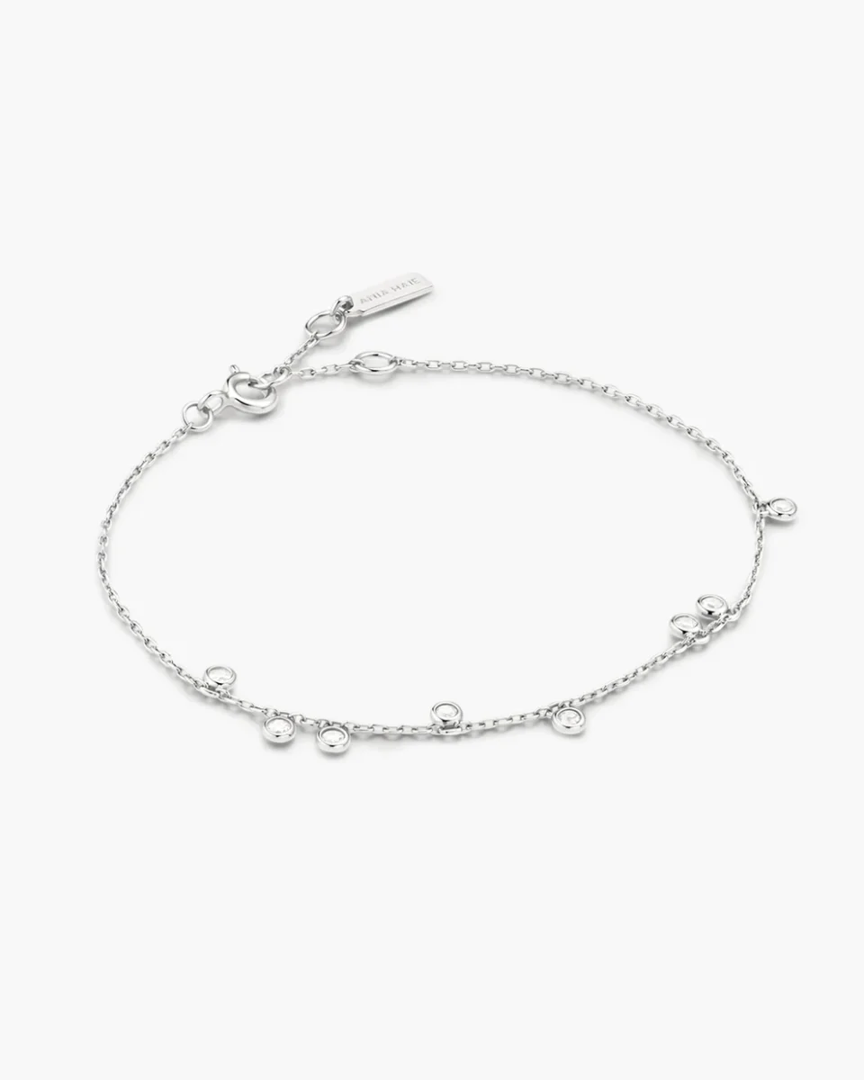 Ania Haie Sterling Silver Bezel-Set Droplet Station Bracelet