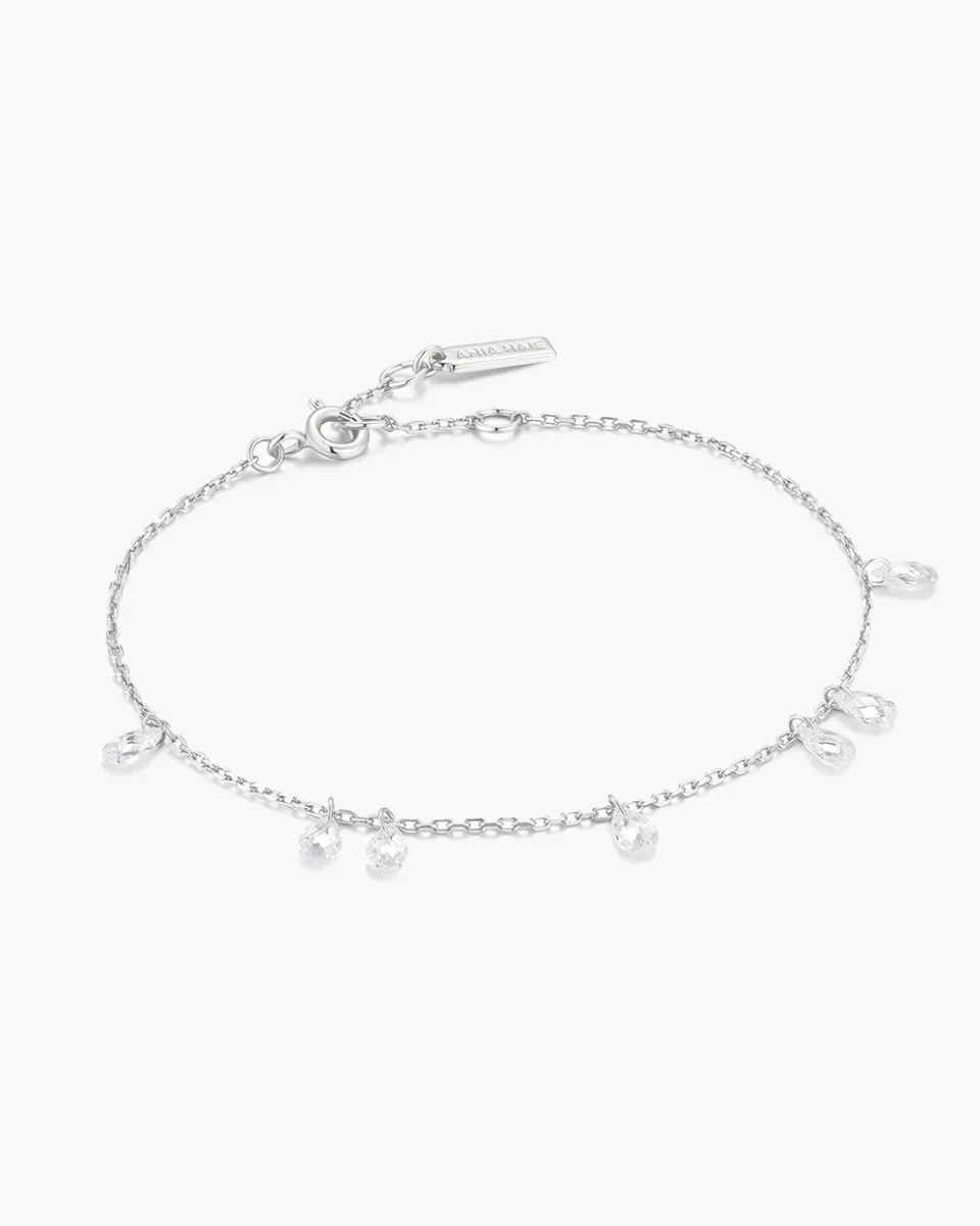 Ania Haie Sterling Silver Ethereal Teardrop Dangle Station Bracelet