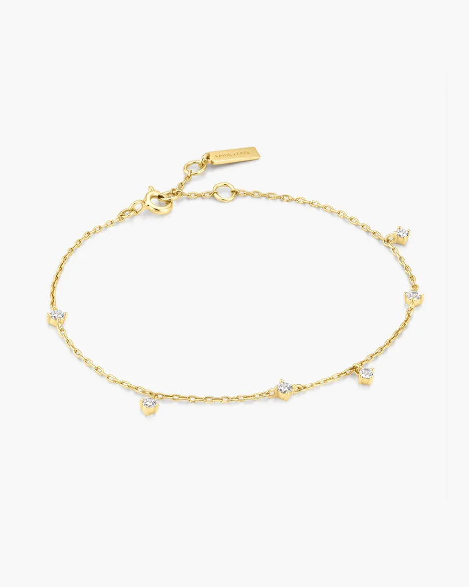 Ania Haie Sterling Silver Gold Plated Scattered Station Bracelet