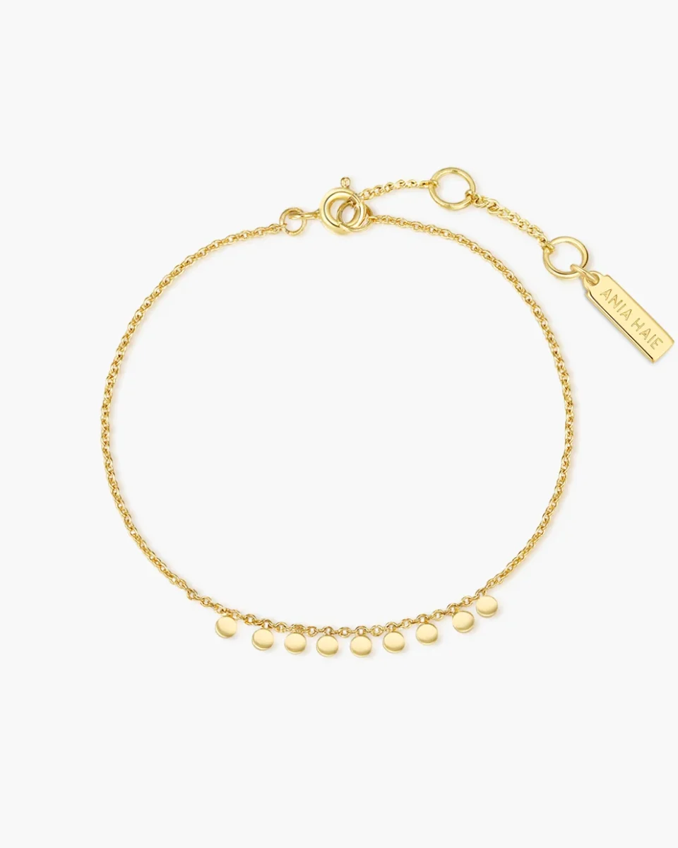 Ania Haie Sterling Silver Gold Plated Dangling Disc Bracelet