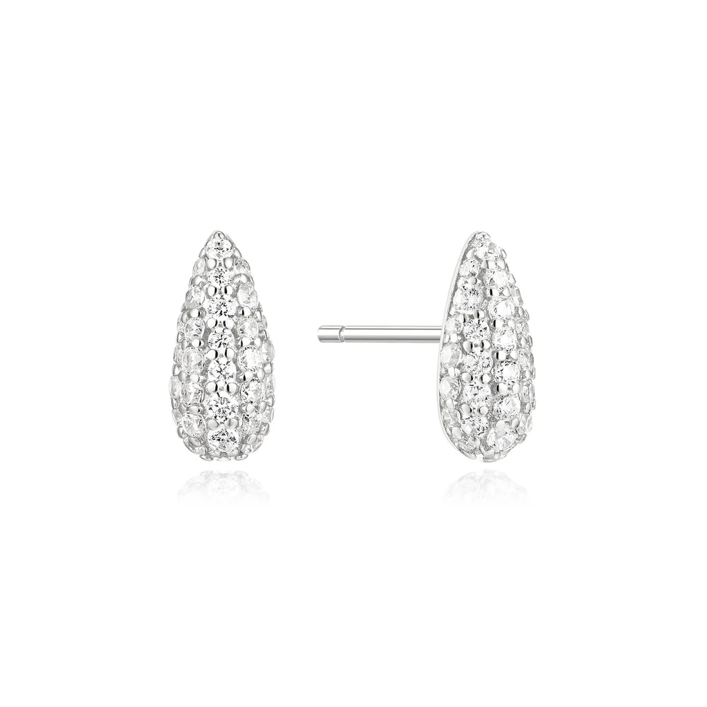 Ania Haie Sterling Silver Pavé Dome Stud Earrings